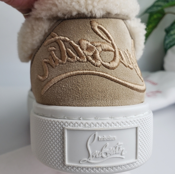 Christian Louboutin Suede Shearling Sneaker Vieirissima Leather NEW 38 / 8 - Picture 7 of 17